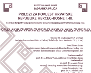 Predstavljanje knjige Jadranka Prlića "Prilozi za povijest Hrvatske Republike Herceg Bosne"